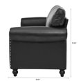 thumbnail image 6 of JERFIT Modern Single Sofa Chair, Black PU Leather Accent Chair with Rolled Arms and Nailhead Trim for Living Room, Bedroom, 6 of 10