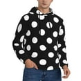 thumbnail image 2 of Cauagu Black and White Polka Dot for Men's Pullover Hooded Sweatshirt Athletic Casual Hoodie Aautumn Hoodie Sweatshirt for Men Pullover Casual Hooded Sweatshirt-Small, 2 of 7