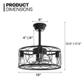 mollie 18" Flush Mount Caged Ceiling Fan with Remote Control