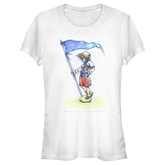 Junior's Kingdom Hearts 1 Flags of the Kingdom  Graphic Tee White X Large