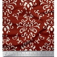 thumbnail image 1 of Soimoi Tissu Satin Modal Rouge Filigrane Damas Imprimé au Mètre 42 Pouces de Large, 1 of 3