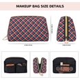thumbnail image 5 of Easygdp Red Blue Checked Leather Makeup Bag Zipper Pouch Travel Cosmetic Organizer for Women and Girls, Make up Bag with Zipper, 5 of 8