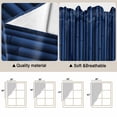 thumbnail image 5 of Dark Blue Swag Valances for Windows, Kitchen Window Curtains Over Sink, Retro Farmhouse Plants Wall Lines Texture Window Treatment Curtains for Living Room/Bedroom Curtains 2 Panel Sets 36"x45", 5 of 8