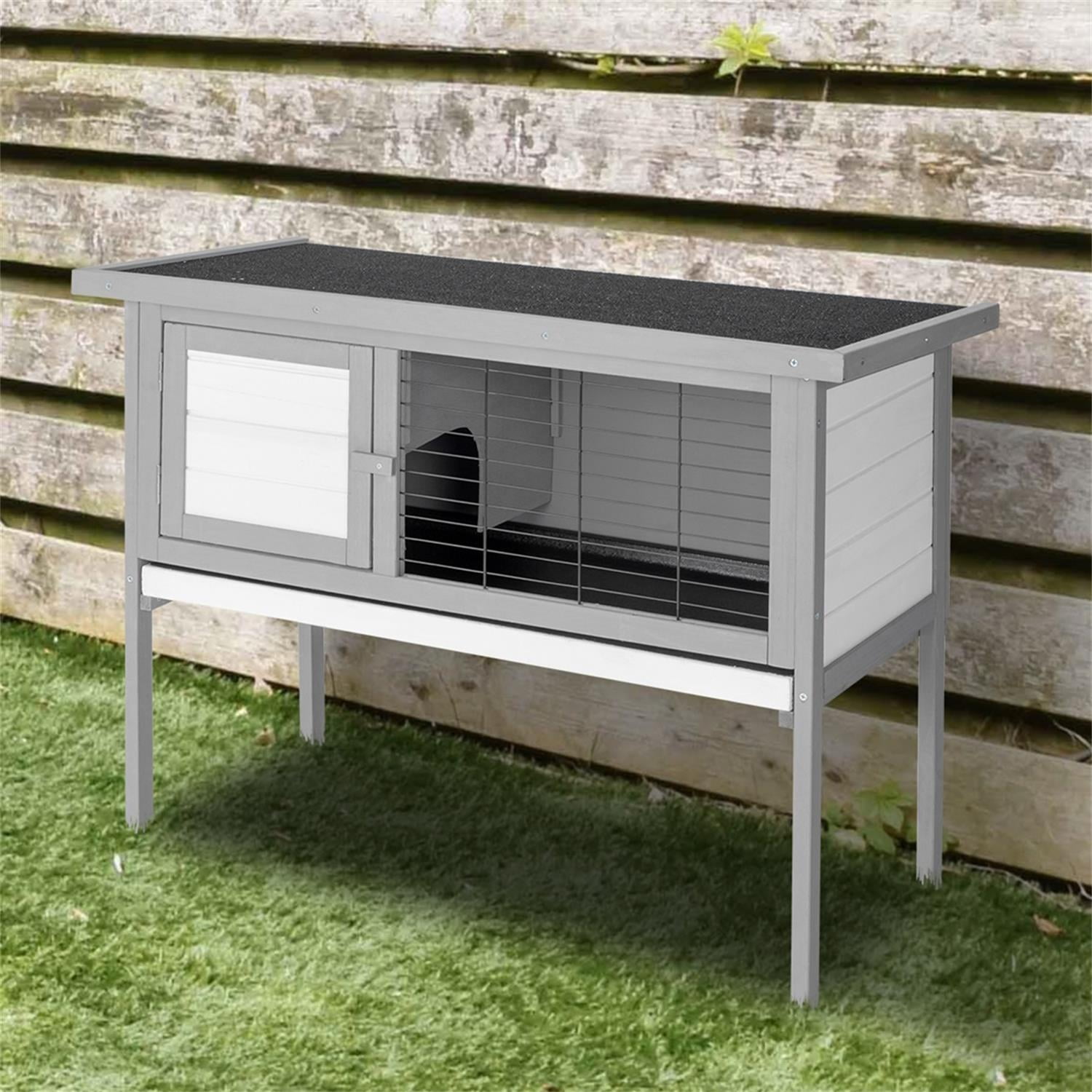 Pefilos 36" Small Rabbit Hutches for Indoor Wooden Pet House Bunny, Guinea Pig House Rabbit Cage, Gray Pefilos 36" Small Rabbit Hutches for Indoor Wooden Pet House Bunny, Guinea Pig House Rabbit Cage, Gray