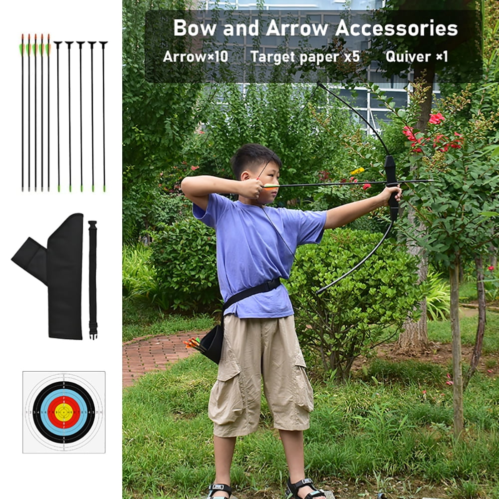 Runzkzy Youth's Direct Pull Training Bow and Arrow Outdoor Archery Competition Equipment Competitive Sports Bow and Arrow