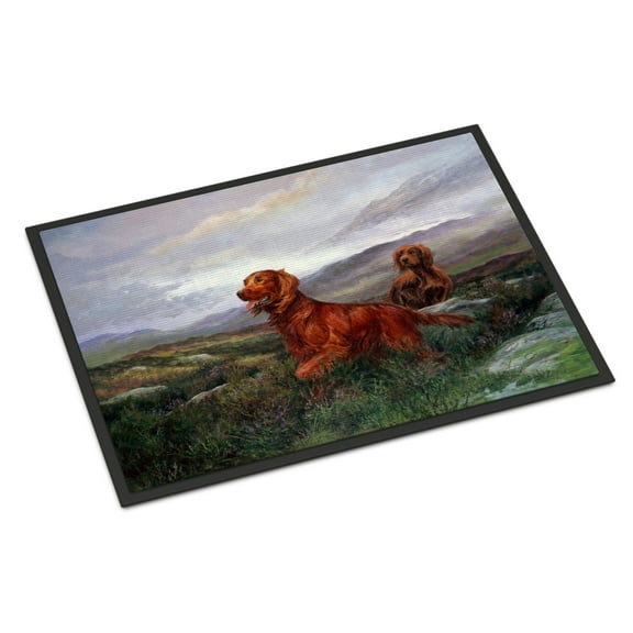 Irish Setters by Elizabeth Halstead Doormat 18x27