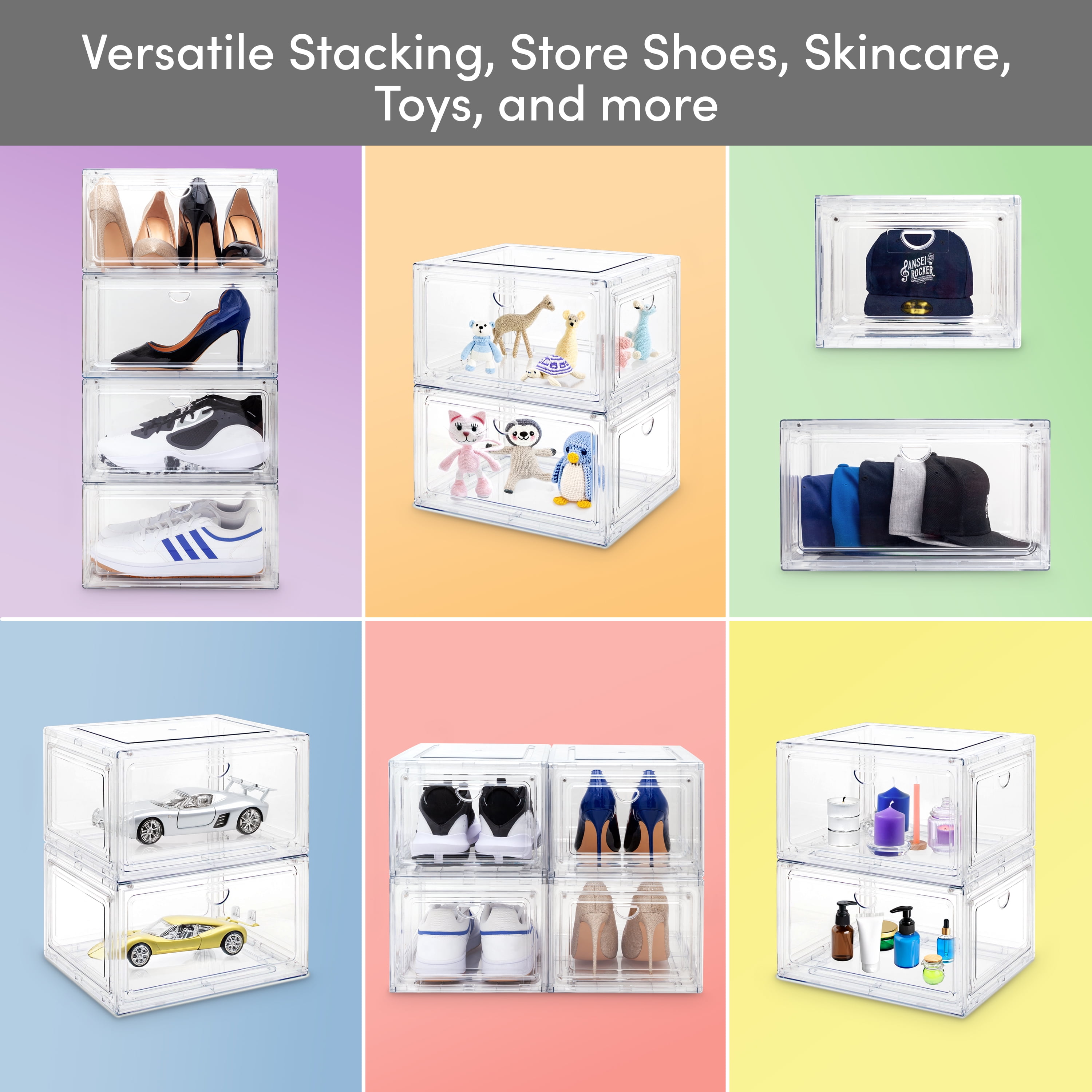 SHREZZERS / 2枚セット　メタルコア Qualiazero Clear Stackable Shoe Organizer Shoebox with Magnetic