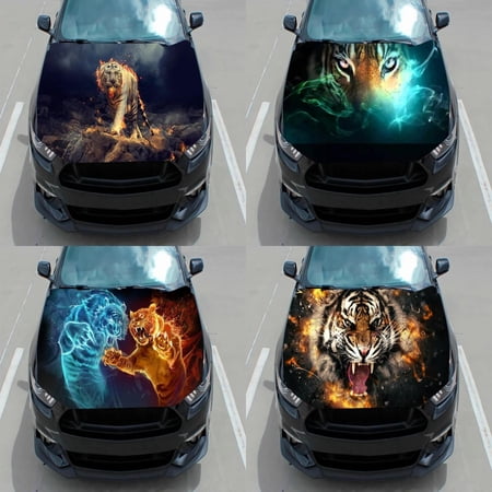 DUFDERIA Ferocious tiger animal car hood decal vinyl sticker graphic decal truck decal truck graphic hood decal custom any car