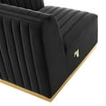 thumbnail image 5 of Modular Sofa Corner Chair, Gold Black, Velvet, French Living Lounge Cafe Lobby Hospitality Restaurant, Modern Contemporary Boutique HB33787, 5 of 6