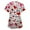 Red02, variant on Dwralegc Printed Scrub Tops Women Short Sleeve Shirt Love Heart Print V Neck Nurse Comfortable Tee Stretch Workwear Red S