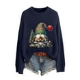 thumbnail image 3 of ZHOUCHANKIDS Classic Cute Sweaters Christmas Sweaters for Women with Fun Patterns and Animals Lightweight Sweaters Winter Outfits Navy S, 3 of 6