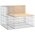 thumbnail image 3 of vidaXL Patio Bench Gabion Design Outdoor Seating Bench Loveseat Solid Wood, 3 of 8