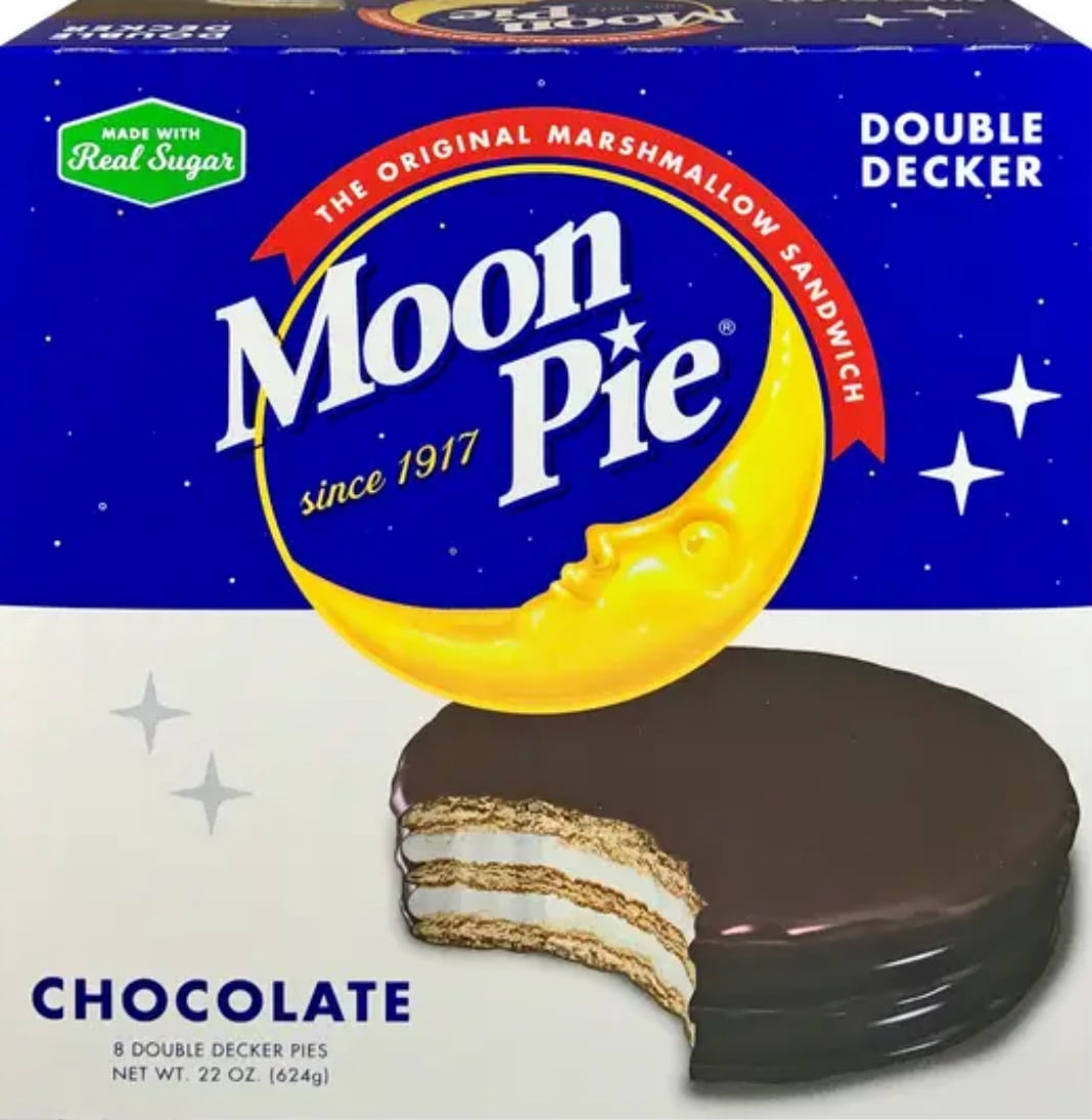 Moon Pie Marshmallow Sandwich Double Decker Chocolate 3 Boxes, 8 Count