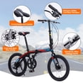 thumbnail image 2 of 20" Aluminium Alloy Frame 8 Speed Folding Bike with Shifter and Rear Derailleur, City Bicycle with Anti-Slip and Wear-Resistant Tyre, Disc Brake for Highway Muddy Road Mountain Path, Bright Yellow, 2 of 6
