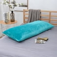 thumbnail image 1 of meriglare Super Soft Velvet Long Body Pillow Case ,Solid Bedding Pillow Case Cyan, 1 of 8
