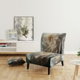 thumbnail image 2 of Designart "Seashell Monochromatic II" White Animals Upholstered Accent Chair - Modern Arm Chair For Living Room, 2 of 7