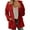 Red, variant on WILLBEST Black Cardigan for Women Women's Plus Size Casual Color Block Plush Sweatshirt Buttonshoodie Loose Blouse Warm Cardigan Coat Womens Cardigan Sweaters