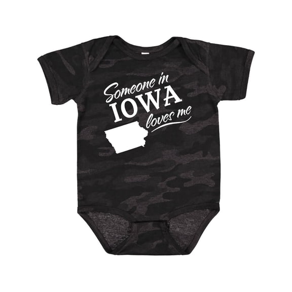 Inktastic Someone in Iowa Loves Me Boys or Girls Baby Bodysuit