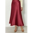 thumbnail image 4 of PRETTYGARDEN Women's Summer Midi Satin Skirt Dressy Casual High Waisted A Line Flowy Ruffle Elegant Party Skirts, 4 of 10