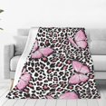 thumbnail image 4 of Leopard Blanket for Women Girls Leopard Blanket Gifts 60" X 50" Flannel Pink Butterfly and Leopard Design Throw Blankets for Bed Living Room Sofa Couch Soft Warm Lightweight Cozy Leopard Decor, 4 of 6