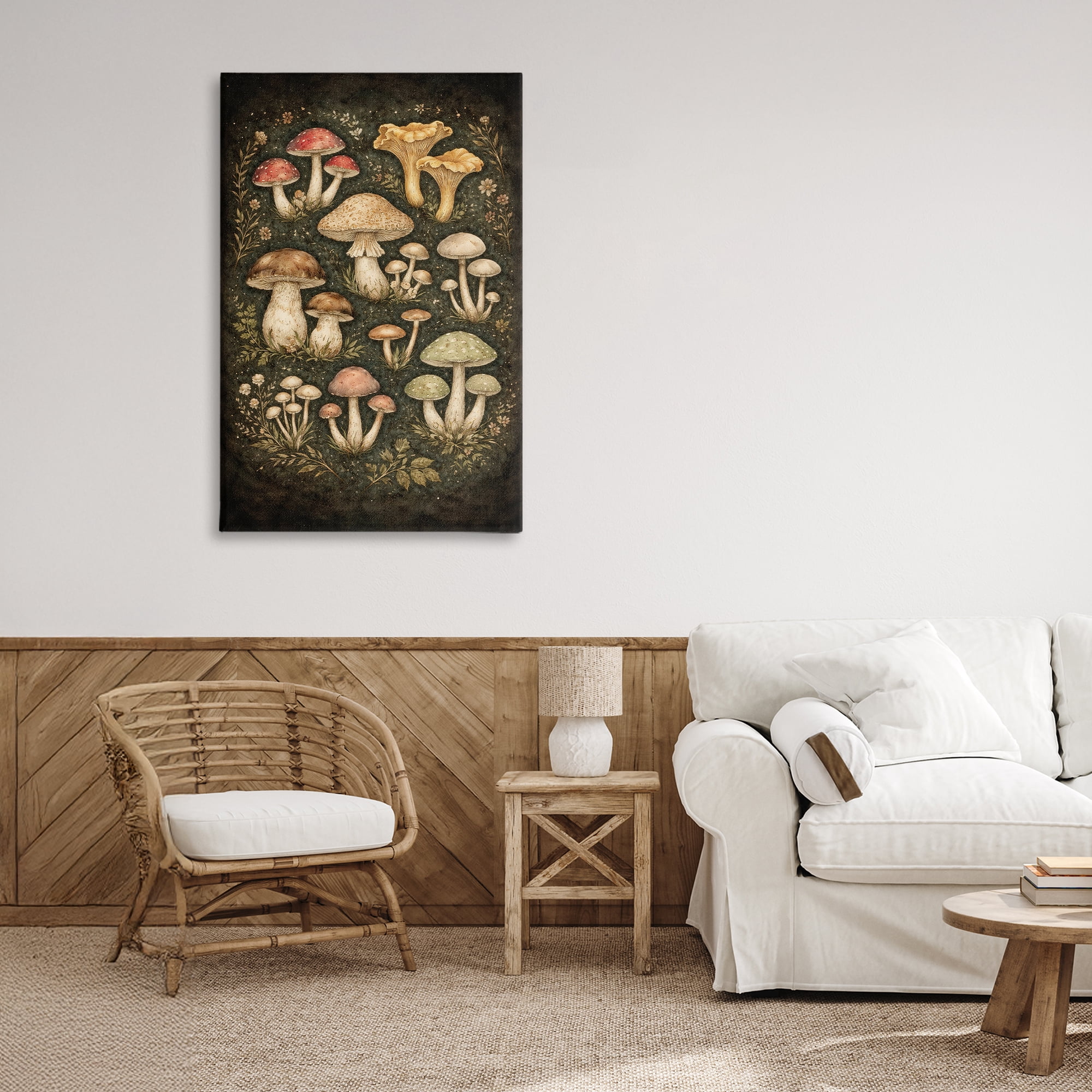 Stupell Industries Organic Sprouting Mushrooms Canvas Wall Art, design by Tom Crehan