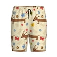 thumbnail image 3 of Yiaed Dachshund Dog And Flower for Men's Soft Sleep Pajama Short Lounging Pajama Shorts-Small, 3 of 8