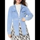 thumbnail image 3 of Chaqueta Vaquera con Cordones para Mujer, de Larga, Abierta Al Frente, Estilo Vintage, Corta, Informal, Estilo Urbano. Azul S, 3 of 9