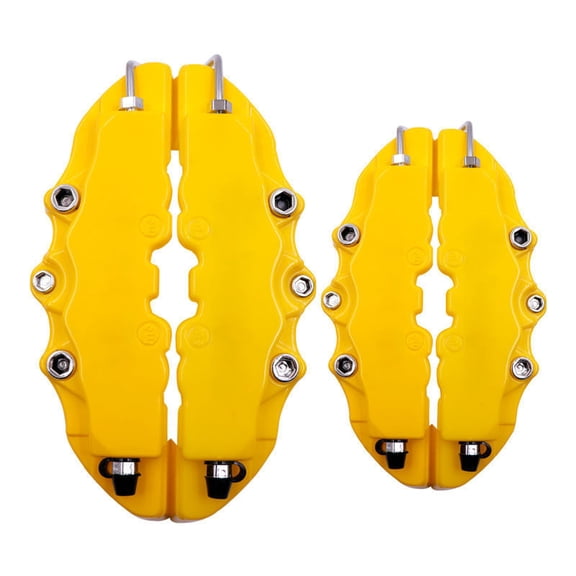 Car High-Temp Resistant Caliper Covers, Glue-Install Brake Set, 14-18" Hub Fit （Yellow.M）