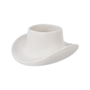 Mainstays White Ceramic Cowboy Hat Planter, 9.3 x 10.2 in