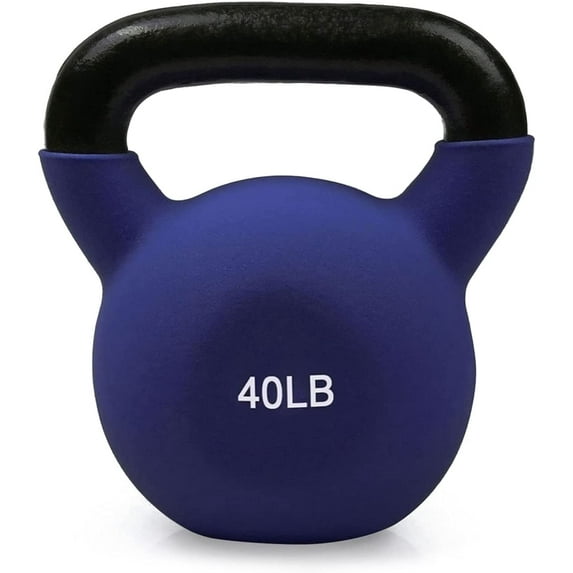 RitFit Neoprene Coated Solid Cast Iron Kettlebell 20 25 30 35 40 45 50 LB, Great for Full Body Workout, Cross-Training, Weight Loss & Strength Training