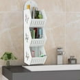 thumbnail image 5 of 3-Tier Wall Mounted Bathroom Storage Rack | PVC Shower Organizer with Hanging Rings | White Space-Saving Shelf for Toiletries & Cleaning Supplies, 5 of 6