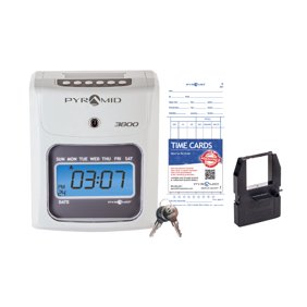 Pyramid Time Systems - Model 3800 Auto Totaling Time Clock, Electronic Time Punch Clock - 044942798991