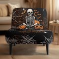 thumbnail image 2 of HELLHERO Non Slip Armless Accent Chair Protector Friendly for Pets Dustproof Armless Accent Chair Cover for Dining Room, Spiderweb Skeleton Halloween, 2 of 8
