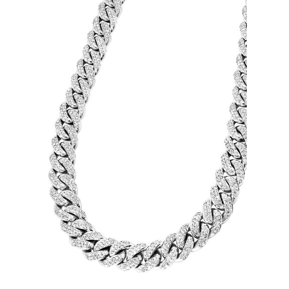 White Iced Out Women Diamond Miami Cuban Link 10K/14K Gold ( 5MM-8.5MM )