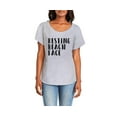 thumbnail image 2 of Hey You, Love X-Large Women's Handprinted Gray T-Shirt, "Resting Beach Face", 2 of 3