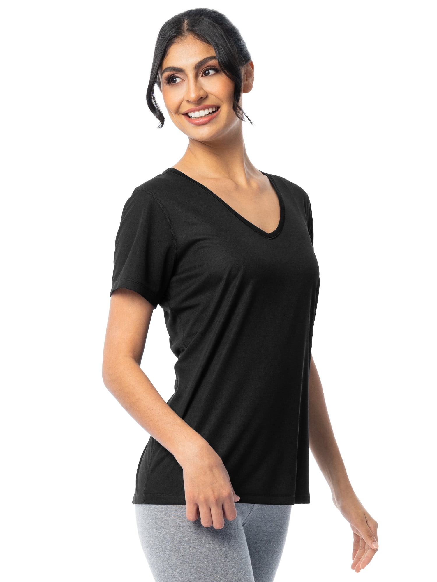 Athletic Works Women's and Women's Plus Core Active V-Neck T-Shirt, Sizes XS-4X