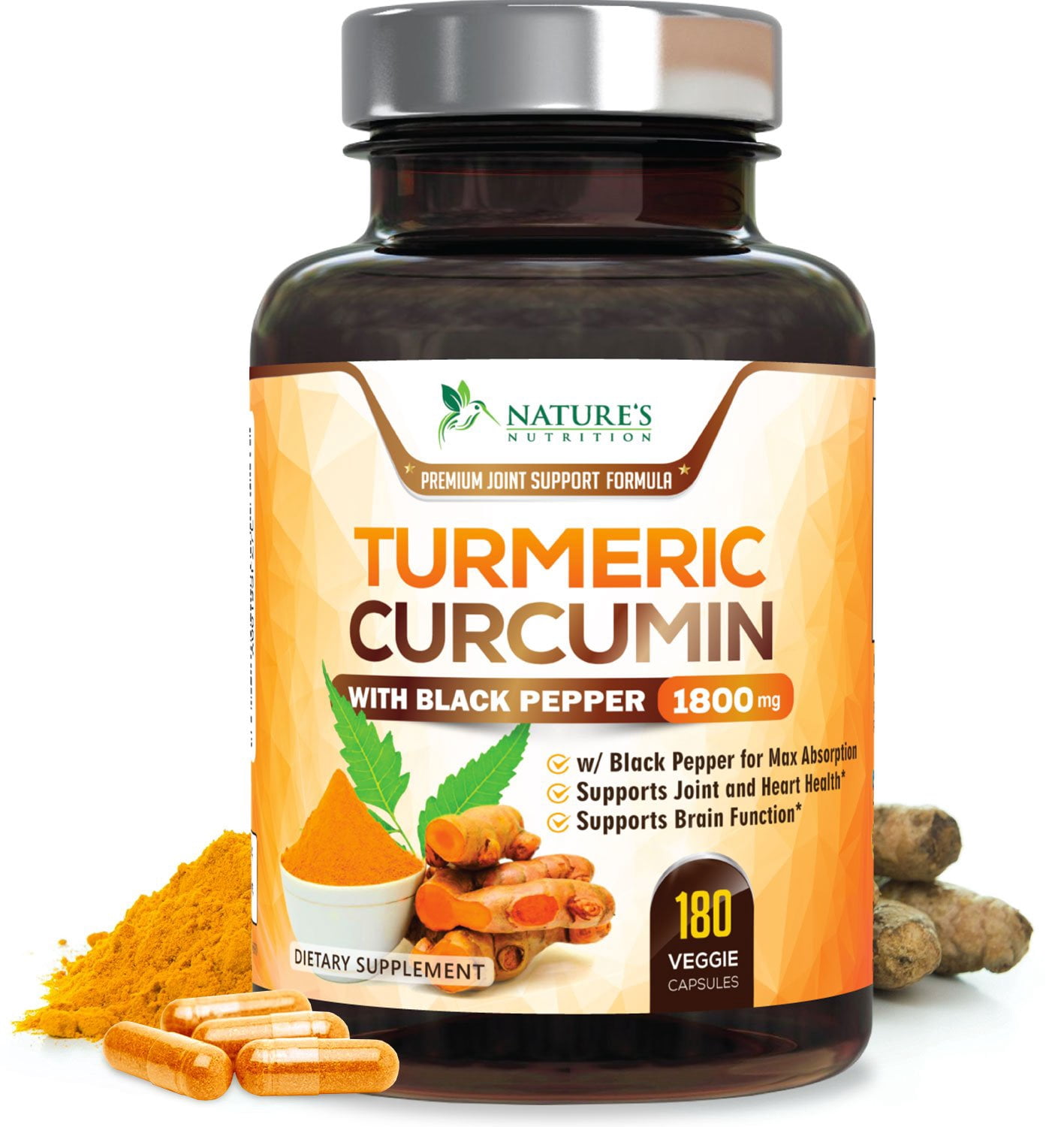 Turmeric Curcumin Max Potency 95 Curcuminoids 1800mg With Bioperine 