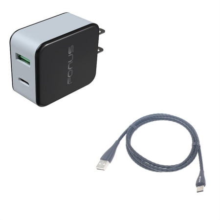 Power Cord Type-C Metal USB Cable w 2-Port USB 36W Quick Home Charger X4M for Samsung Galaxy Tab S6 10.5 S5e 10.5 S4 10.5 Note 10 Plus A 10.1 (2019) Fold A20 A10e - Sony Xperia 5 10 Plus 1