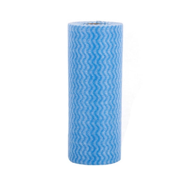 Xiao Hua 50 rollos de trapos desechables para cocina, paños de limpieza, toallitas de tela no tejida, toallitas de limpieza para el hogar, color azul