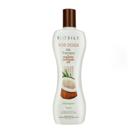 Biosilk Dogs Silk Therapy Shampoo Organic Coconut Oil Sulfate and Paraben Free 12 oz.
