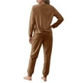 thumbnail image 7 of UVN Womens Velvet Pajamas Sets Winter 2 Piece Outfits Ladies Fleece Long Sleeve Sleepwear with Pockets, 7 of 7