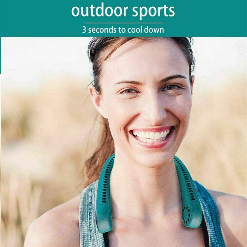 ALING Portable Neck Fan,Rechargeable Necklace Sport Fan Bladeless,USB