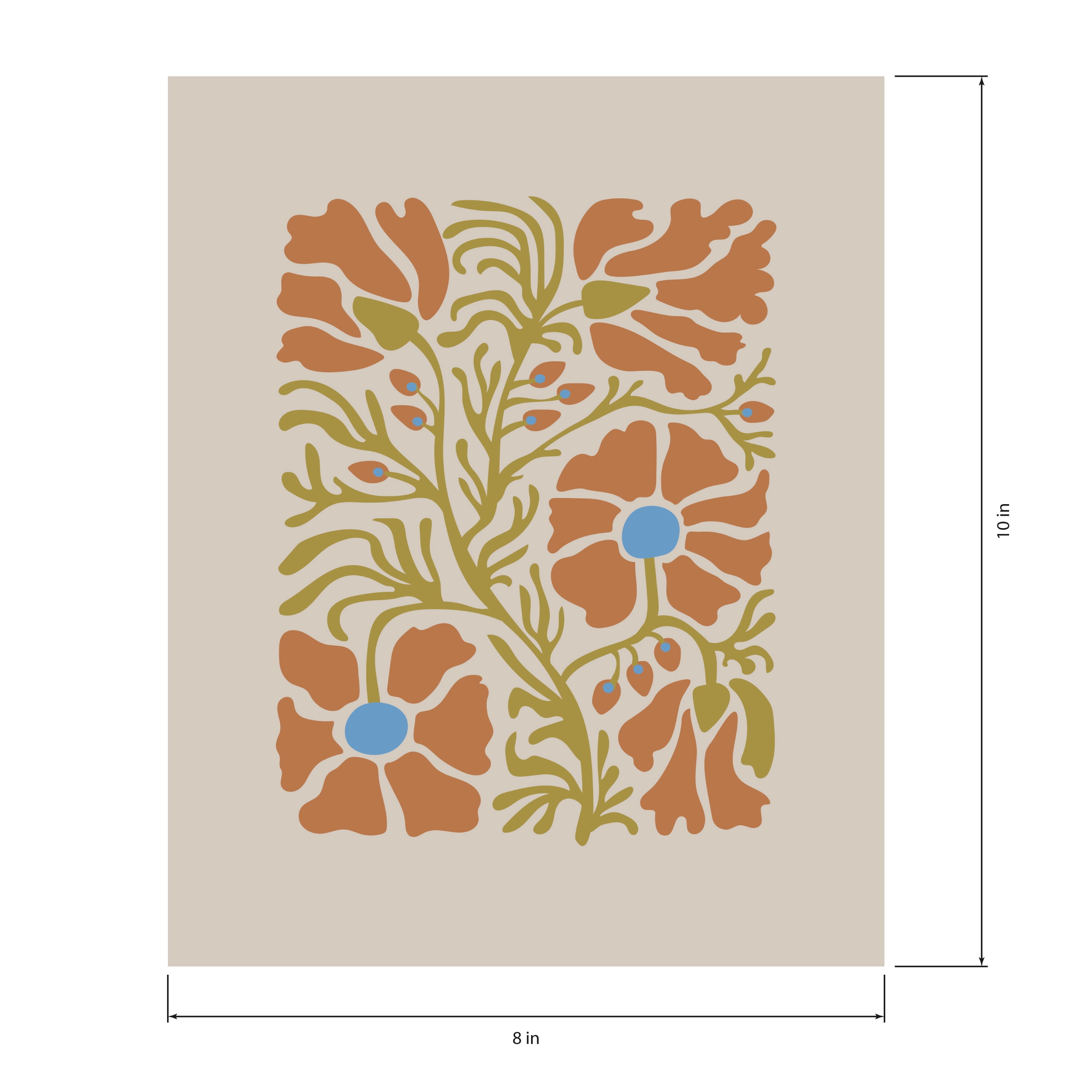 DesignOvation Floral Unframed Art Prints 8” x 10” Set of 3 by The Creative Bunch Studio