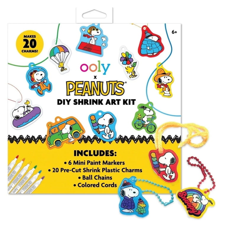 Ooly x Peanuts: Snoopy Themed 34-Piece DIY Shrinking Art Kit with