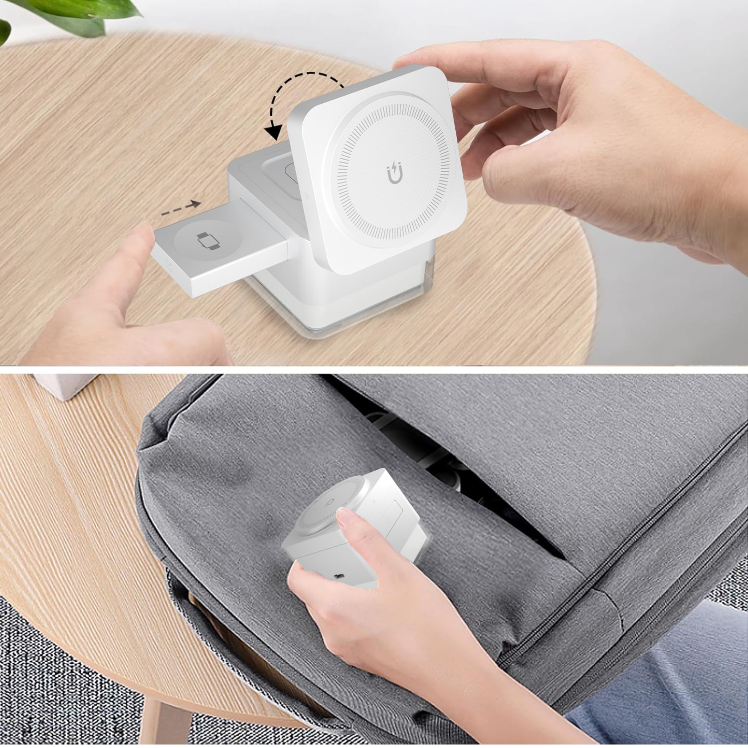 Formagix 15W Charging Station Cube;3 in 1 Magnetic Charger for iPhone, AirPods & Apple Watch
