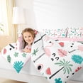 thumbnail image 4 of Feelyou Girly Pink Flamingo Queen Comforter Set, Coconut Palm Tree Bedding Sets, Summer Beach Reversible Bedding Comforter Set, Ultra Soft Home Decor, 3 Pieces, 4 of 8