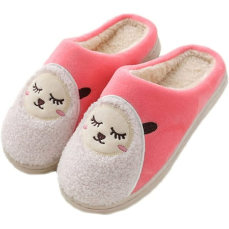 

CoCopeanut Women s Slippers Cute Sheep Slippers Cartoon Animal Slippers Winter Slippers Warm Home Slippers Furry Slippers