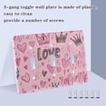 thumbnail image 4 of Haosy Light Switch Cover Plate 2 Gang Electrical Outlet Covers Doodle Love Hearts Crowns Decorate Wall Plate 4.56”x4.48”, 4 of 8