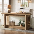 thumbnail image 4 of Tribesigns 63-Inch Farmhouse Console Table, Narrow Long Sofa Table Behind the Couch, 2-Tier Storage Entryway Furniture for Hallway, Entrance, Living Room, Light Brown, 4 of 9