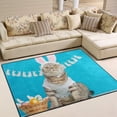 thumbnail image 2 of Coolnut Lightweight Soft Area Rugs, 80 x 58 inch（6'8" x 4'10"） Funny Easter Bunny Cat Floor Mat for Kids Playing Room Hardwood Floor Living Room Nursery Rugs, 2 of 6